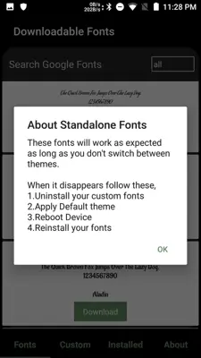 GxFonts - Custom fonts for Samsung Galaxy android App screenshot 0