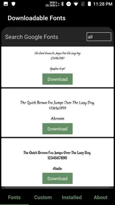 GxFonts - Custom fonts for Samsung Galaxy android App screenshot 1